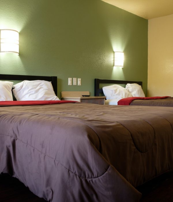 Standard double beds hotel room